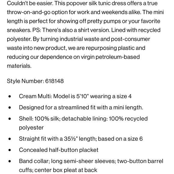 Like New Club Monaco Silk Popover Tunic - Picture 8 of 9